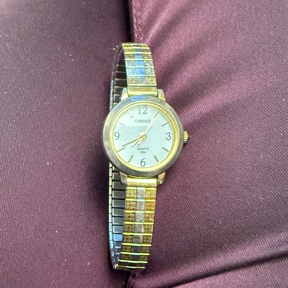 Carriage by Timex Womens Two Tone Expansion Band Quartz Watch Works